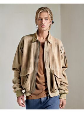 McKenzie Tribe Vintage Tan Goat Suede Leather Jacket